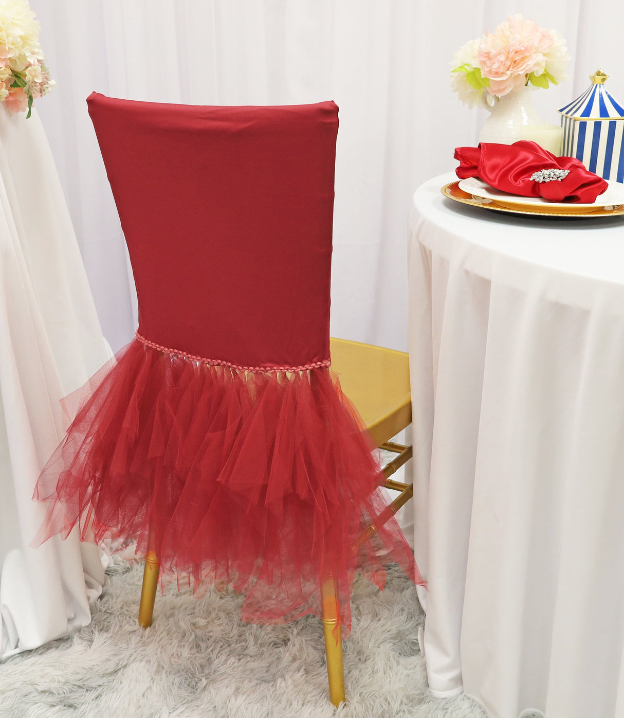 Spandex Chiavari Chair Cover Apple Red