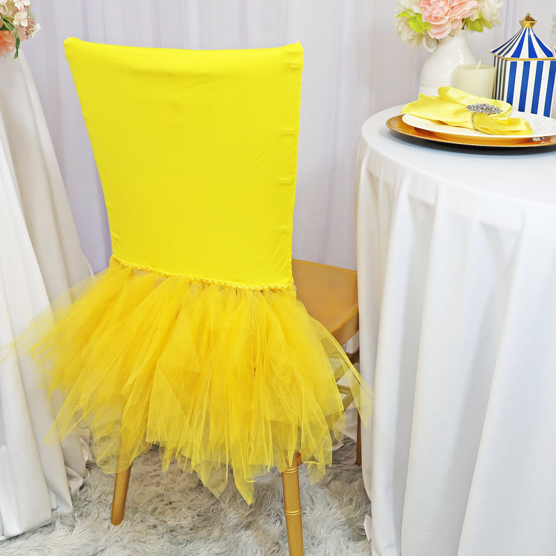 Spandex Chiavari Chair Cover Canary Yellow