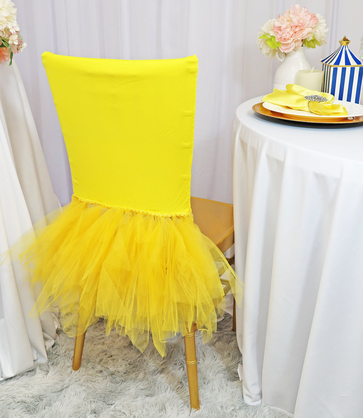 Spandex Chiavari Chair Cover Canary Yellow
