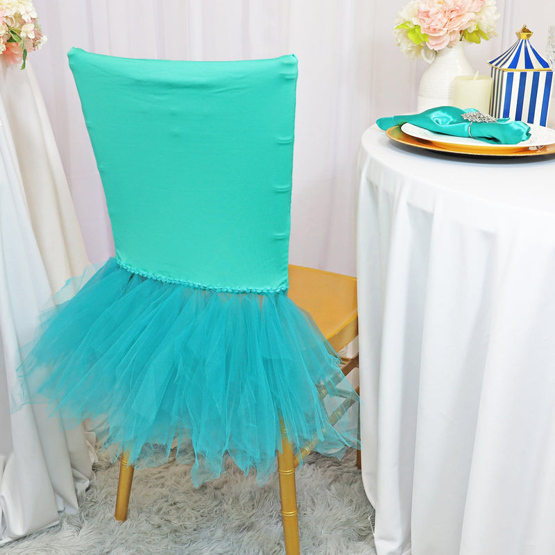 Spandex Chiavari Chair Cover Ballerina Tiff Blue/Aqua Blue