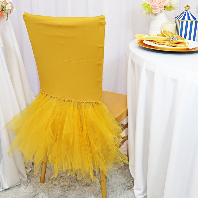 Gold Ballerina Spandex Chiavari Chair Cover
