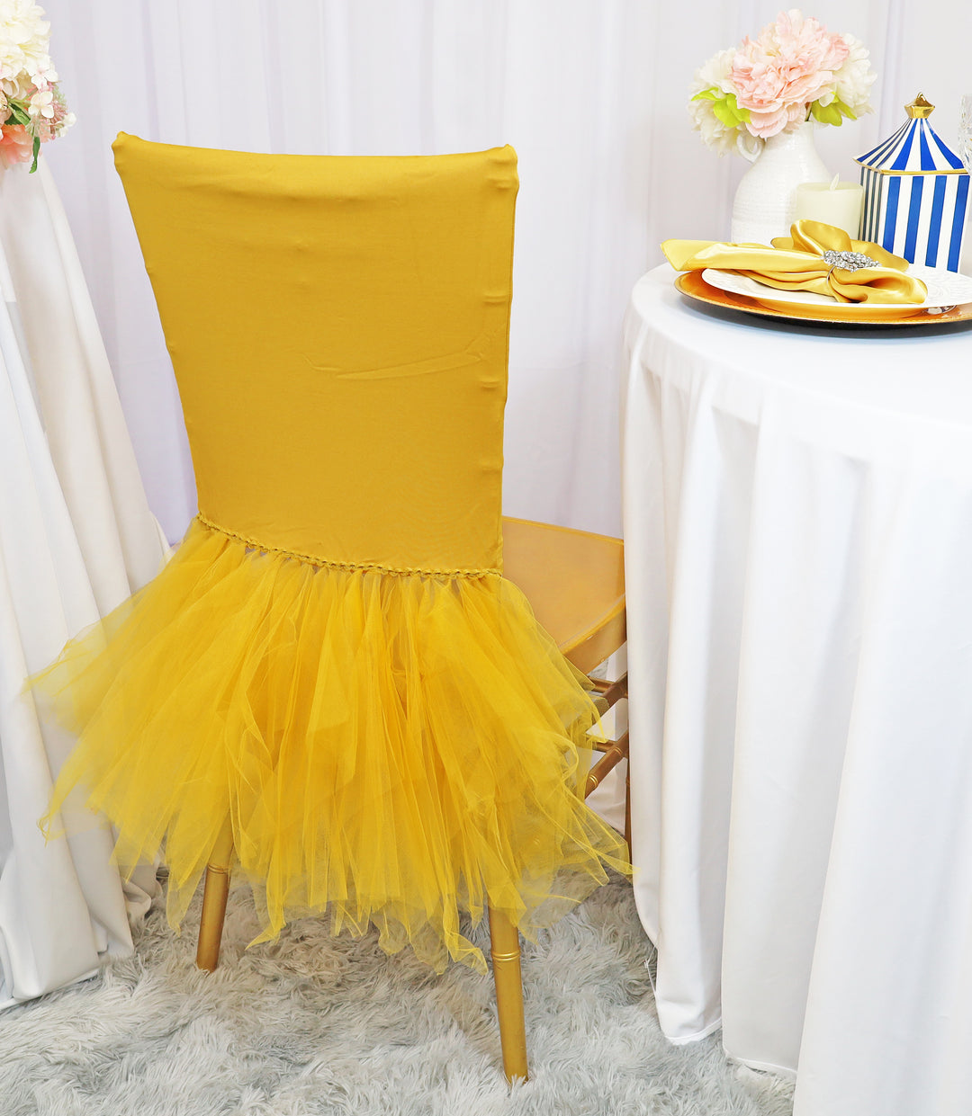 Gold Ballerina Spandex Chiavari Chair Cover