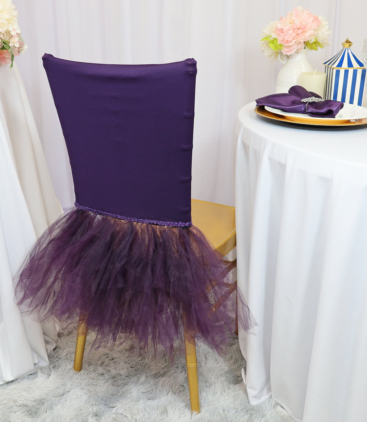 Spandex Chiavari Chair Cover Eggplant