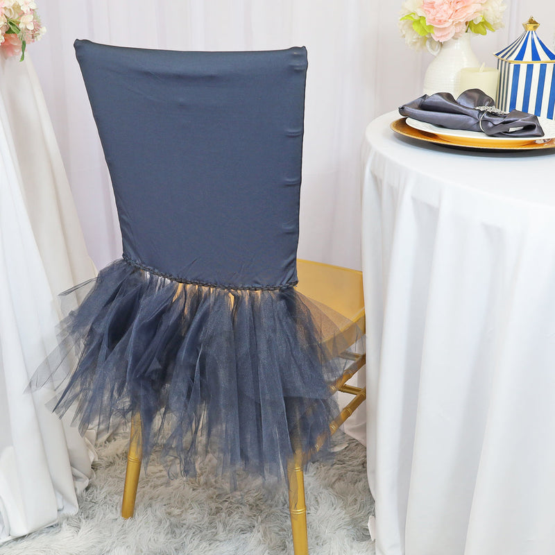 Charcoal Ballerina Spandex Chiavari Chair Cover