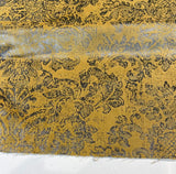 Daquan Gold Antique Velvet Latex Backed Upholstery Fabric - Gold Damask, 54" Width (1 Yard)