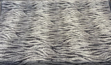 Burchellz Chenille Upholstery Fabric - Black Gray Off White Horizontal Pattern, 58" Width (1 Yard)