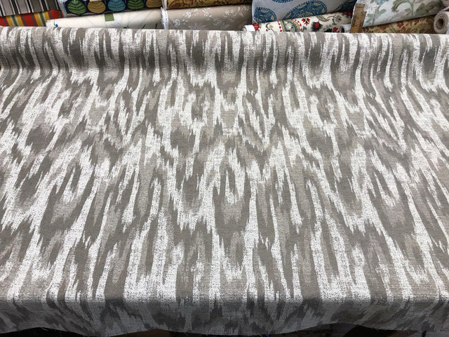 Modern Alyssa Linen Ikat Chenille Fabric - Alyssa Pattern, 58" Width (1 Yard)