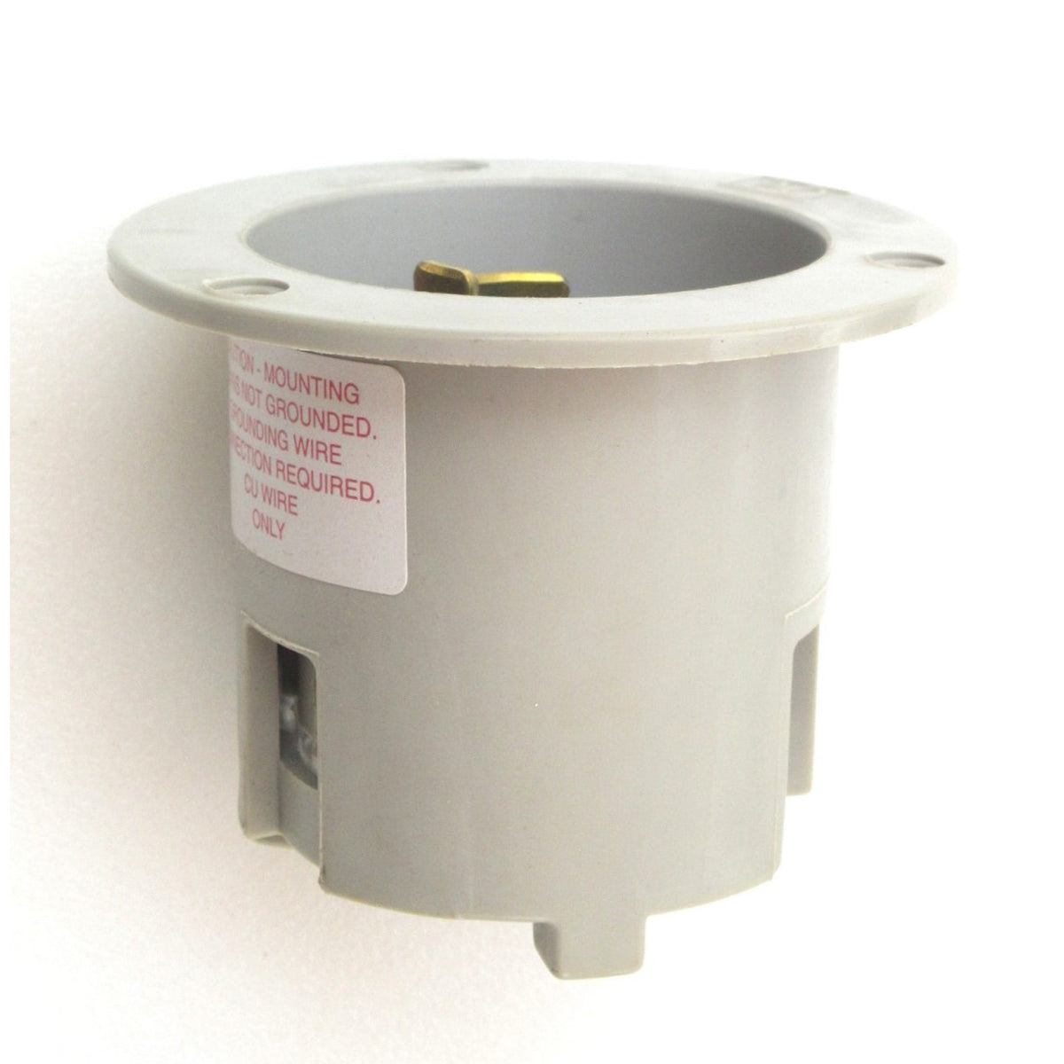 Arrow Hart 6235 Grey Twist Turn Locking Flanged Inlet NEMA L8-20P 20A 480VAC 2P 3W