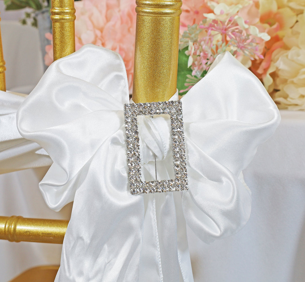 Rhinestone Chair Sash Buckles Rectangular