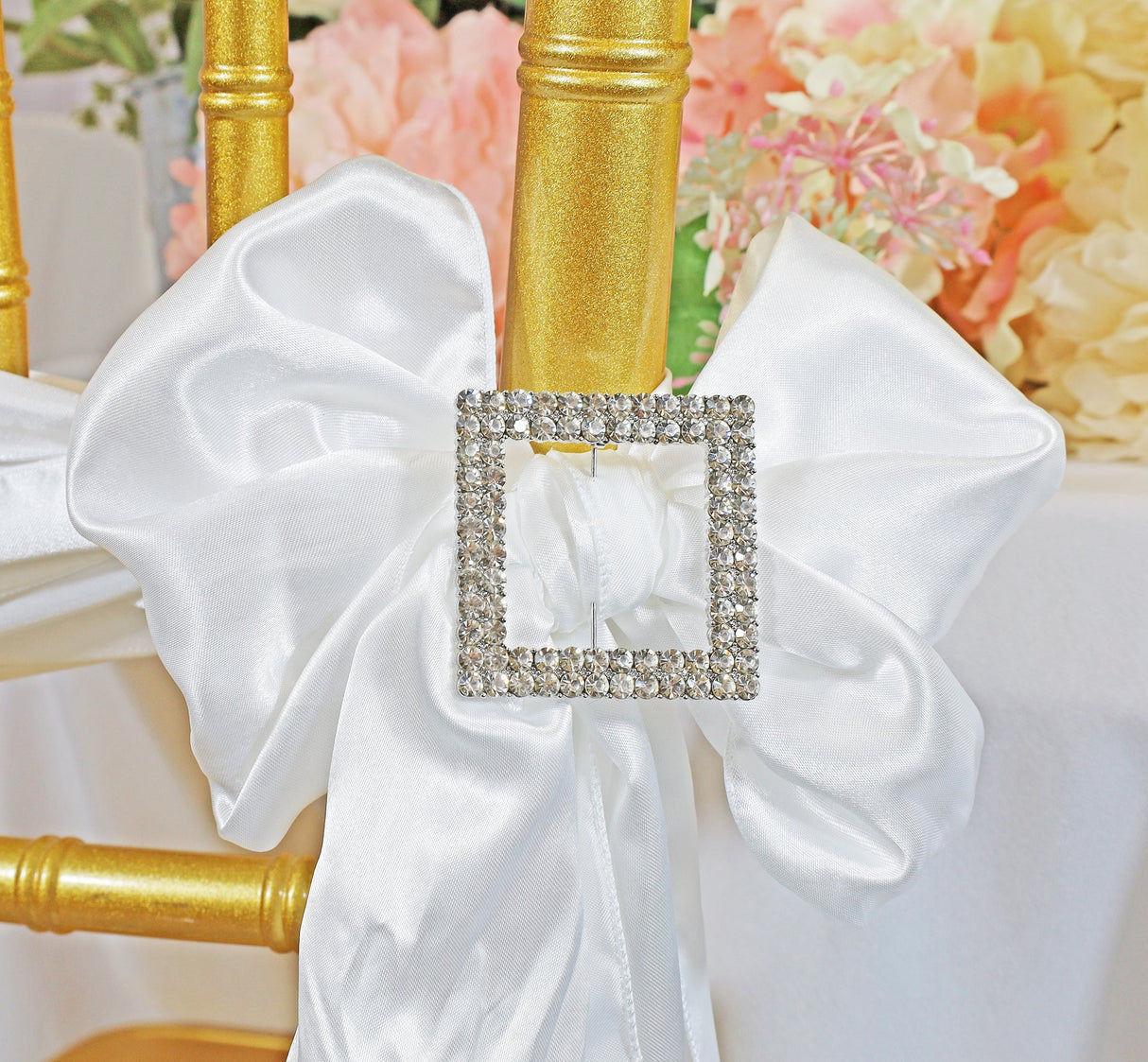 Rhinestone Chair Sash Buckles Square