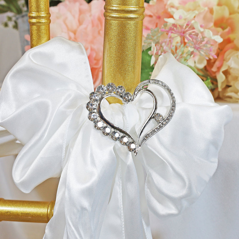 Rhinestone Chair Sash Buckles Heart