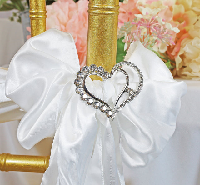 Rhinestone Chair Sash Buckles Heart