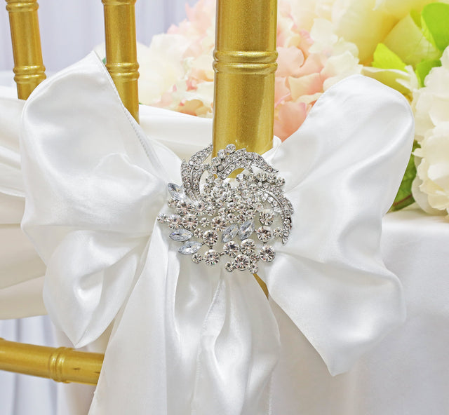 Rhinestone Chair Sash Buckles Floral
