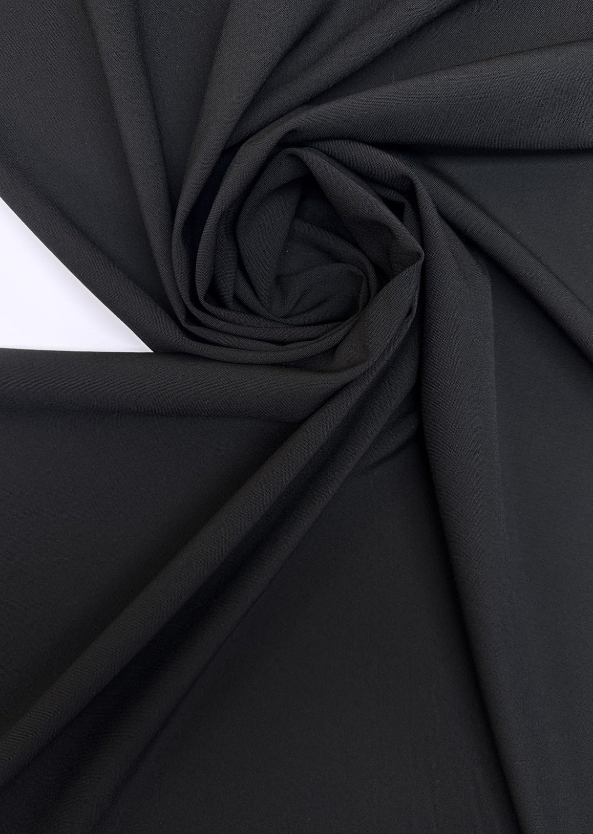 Black Polyester Virgin Wool Blend Woven