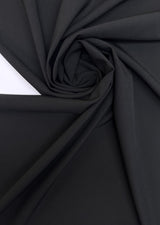 Black Polyester Virgin Wool Blend Woven