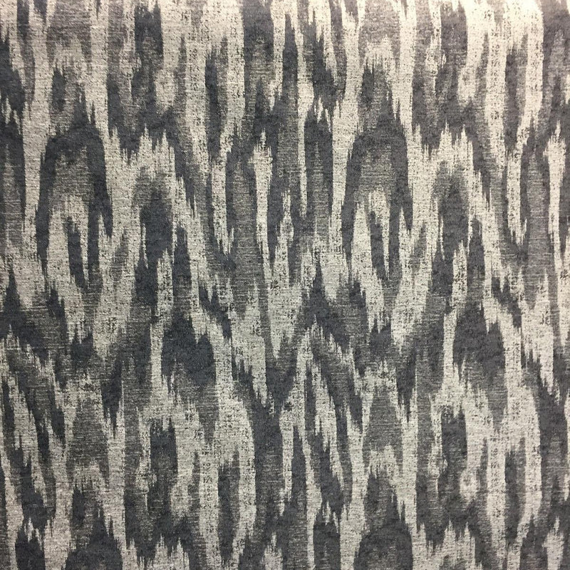 Modern Alyssa Pewter Ikat Chenille Fabric - Pewter Ikat, 58" Width (1 Yard)