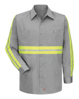 Red Kap Men's Enhanced Visibility Long Sleeve Cotton Work Shirt