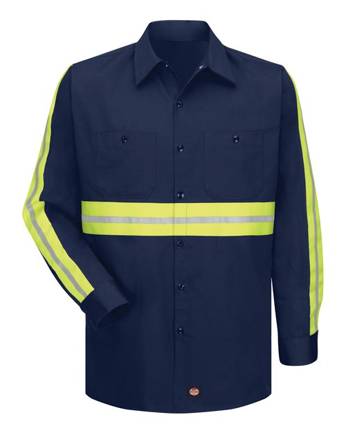 Red Kap Men's Enhanced Visibility Long Sleeve Cotton Work Shirt
