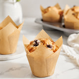 Novacart Natural Tulip Disposable Baking Cup, 2-3/4" to 4" High x 2" Dia., Case of 2000