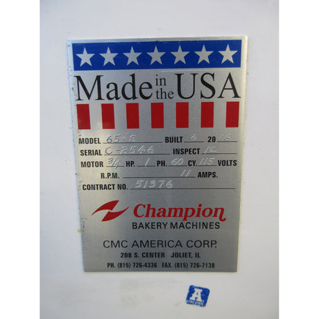 Champion 65-S Wire-Cut Cookie Depositor, Used Excellent Condition