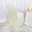 Embossed Vintage Spandex Banquet Chair Cover Ivory