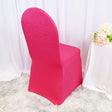 Embossed Vintage Spandex Banquet Chair Cover Fuchsia