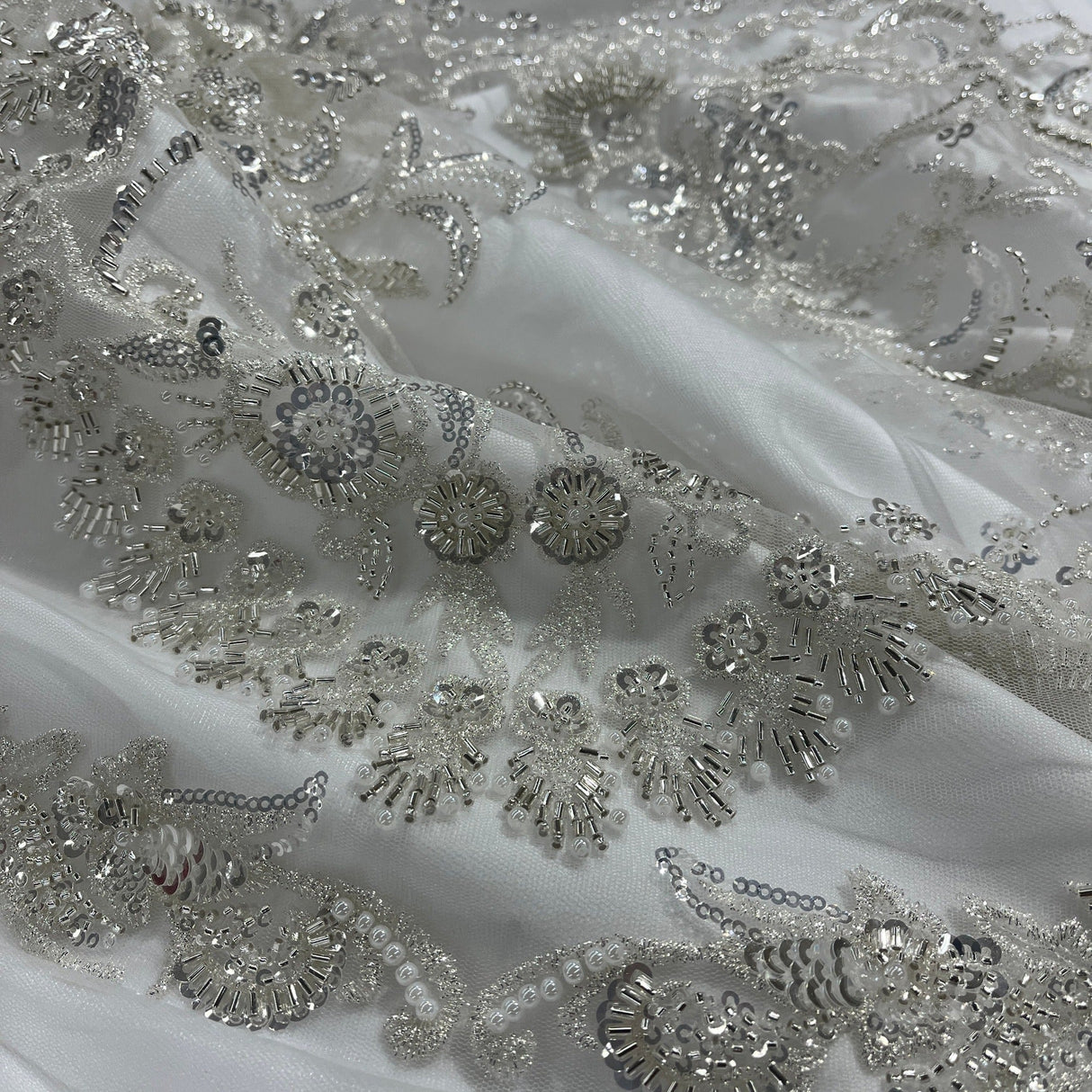 Beaded Embroidered Lace Mesh