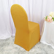Embossed Vintage Spandex Banquet Chair Cover Gold