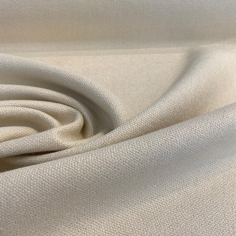 Fauna Linen Beige Tailored Italian Heavy Upholstery Fabric - Beige, Railroaded, 55" To 56" Width (1 Yard)