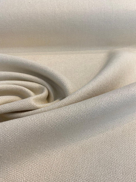 Fauna Linen Beige Tailored Italian Heavy Upholstery Fabric - Beige, Railroaded, 55" To 56" Width (1 Yard)