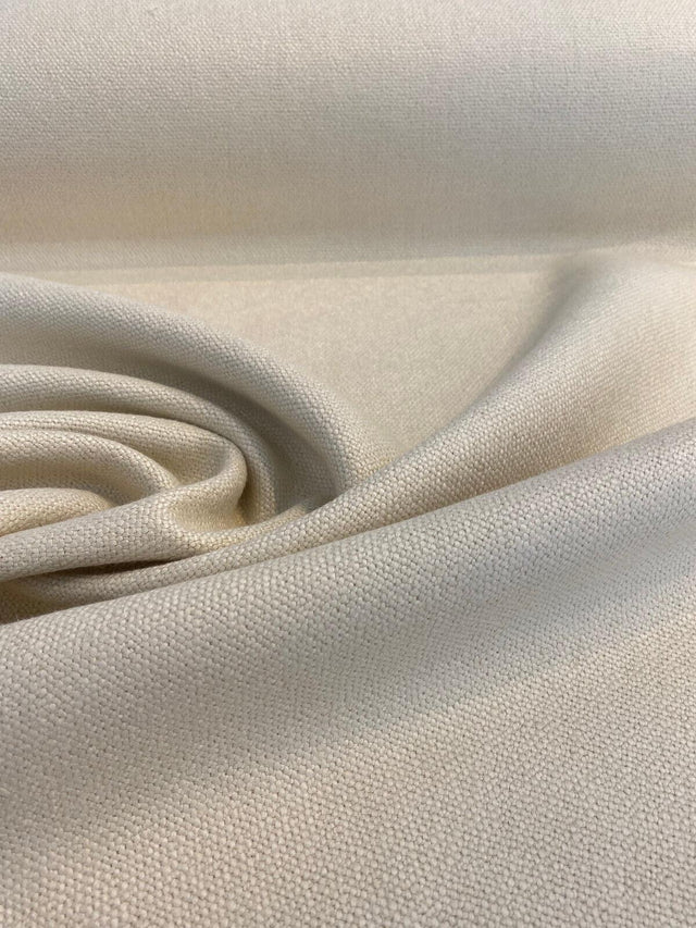 Fauna Linen Beige Tailored Italian Heavy Upholstery Fabric - Beige, Railroaded, 55" To 56" Width (1 Yard)