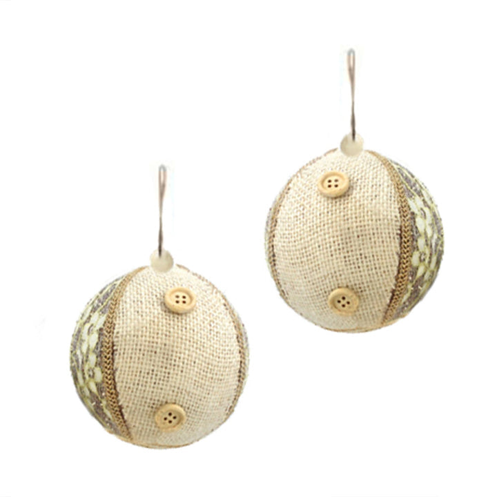10cm Ball With Lace And Button Accents 2 Pcs
