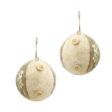 10cm Ball With Lace And Button Accents 2 Pcs