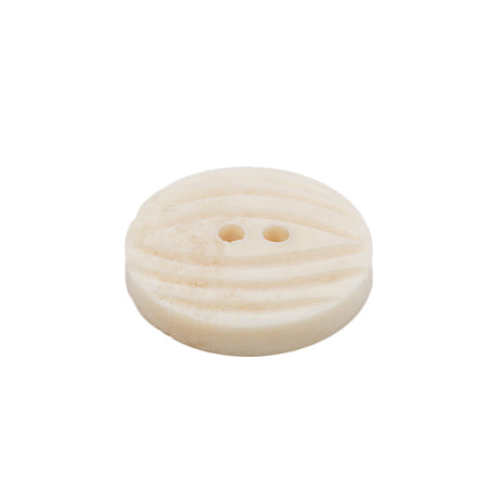 Natural Bone Carved Circular 2-Hole Button - 36L/23mm