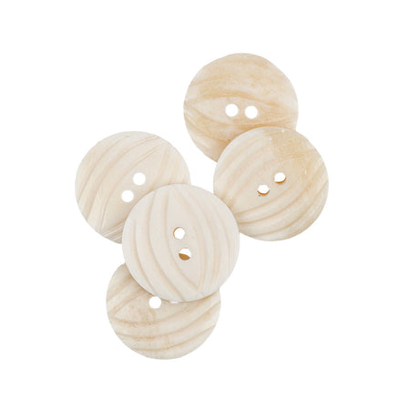 Natural Bone Carved Circular 2-Hole Button - 36L/23mm