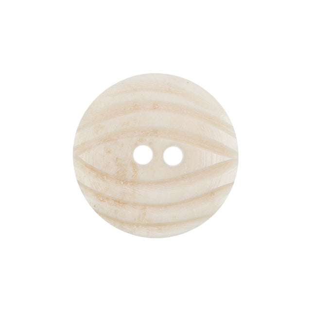 Natural Bone Carved Circular 2-Hole Button - 36L/23mm