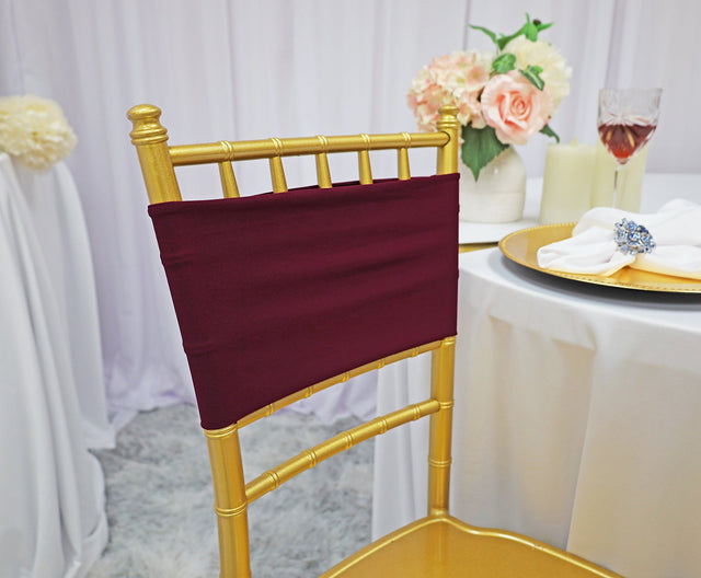 Spandex Chair Bands Burgundy 7x13