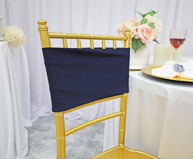 Spandex Chair Bands Navy Blue 7x13