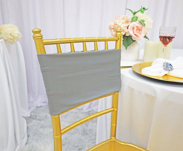 Spandex Chair Bands Silver 7x13