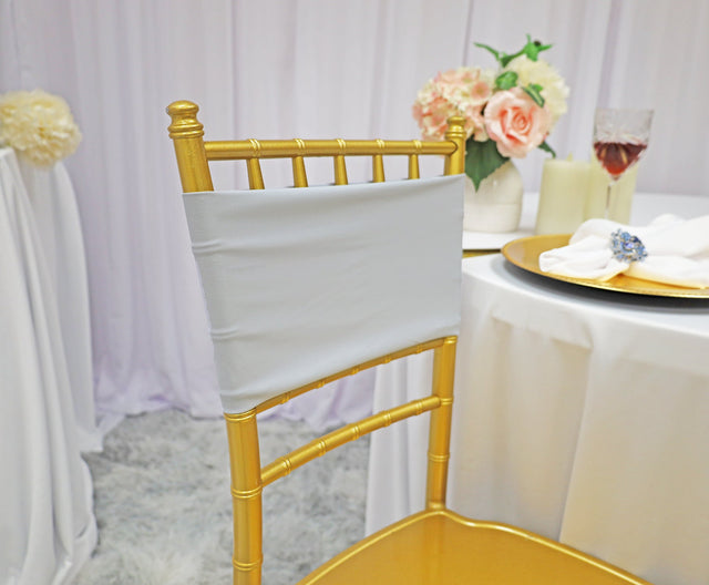 Spandex Chair Bands Platinum Light Silver