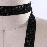 2 Yards Gold and Black Glitter Elastic Stretchy Trim 5/8"