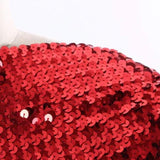1 Yard 6" Red Stretch Flat Sequin Banded Trim for Bandeaus Making and Costume Making