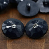 4 Pc Black Etched Rhinestone Shank Buttons for Sewing and Crafts