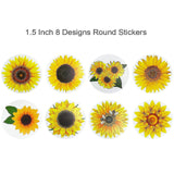 Wrapables 1.5" Thank You Stickers Roll, Sealing Stickers and Labels 500 Pc Sunflower