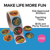 1 1/2" Realistic Bug Photo Paper Sticker Roll 100 Pc