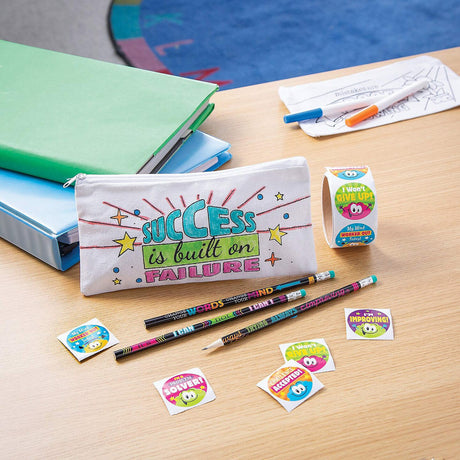 Growth Mindset Multicolor Sticker Roll 100 Pieces