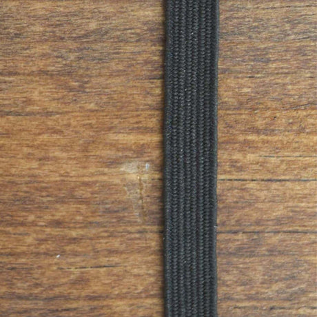 3/8" Black Flat Braided Durable Elastic Cord 5 Yards