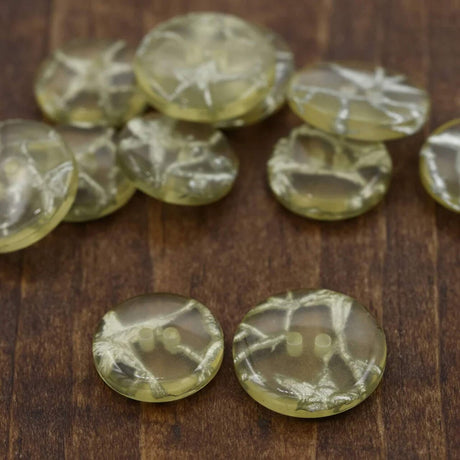 12 Pieces Clear with Silver Wiring Inside Small Buttons 15/16 Inch