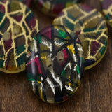 4 Pieces Colorful Gold Glitter Art Deco Shards Buttons 1.125 Inch