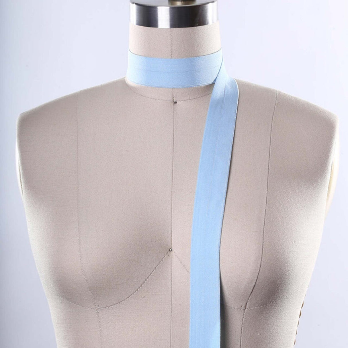 3 Yards 5/8" Baby Light Blue Fold Over Bias Elastic Trim
